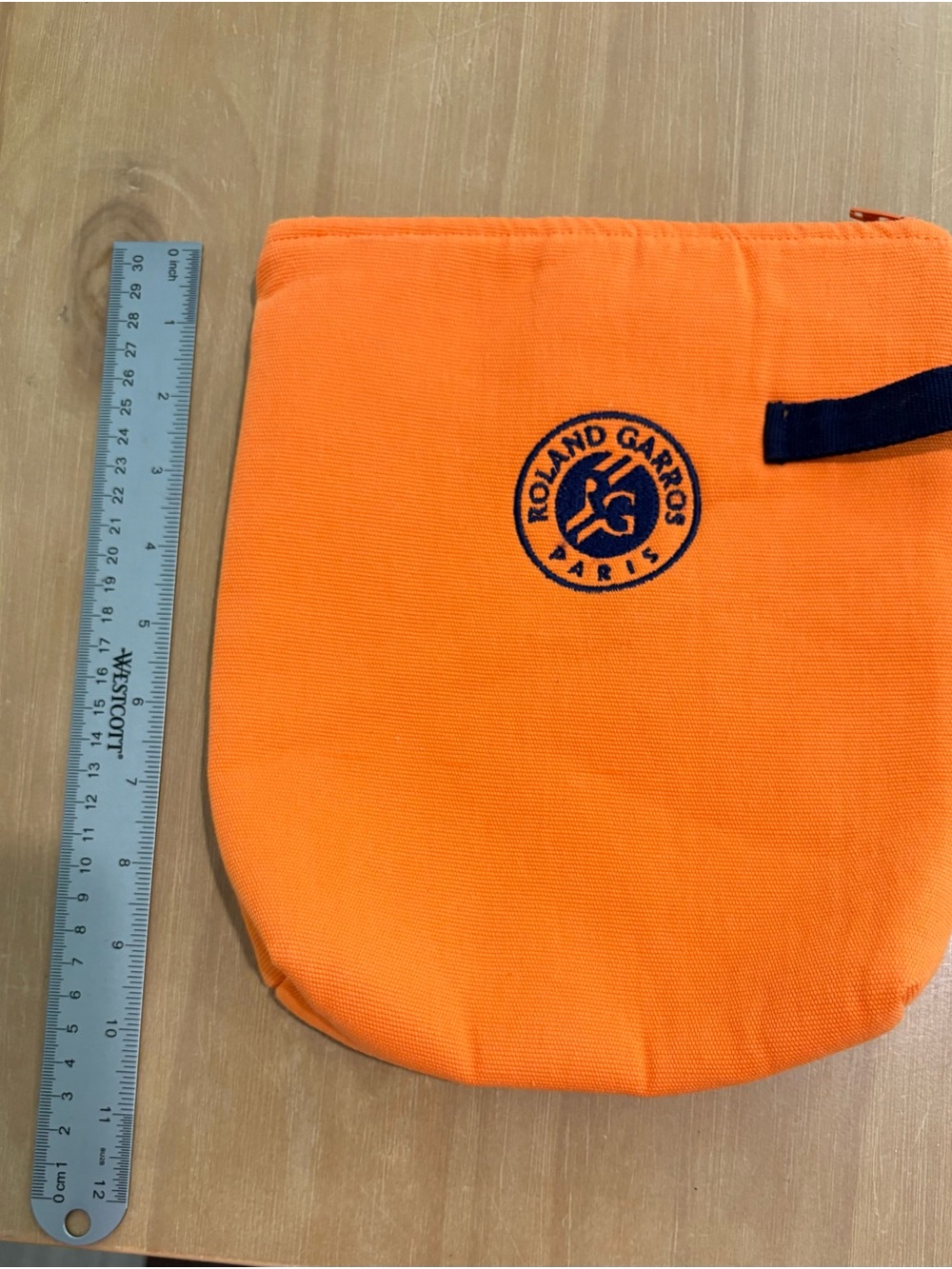 Roland Garros Orange cotton  Pouch, 10x9 inches